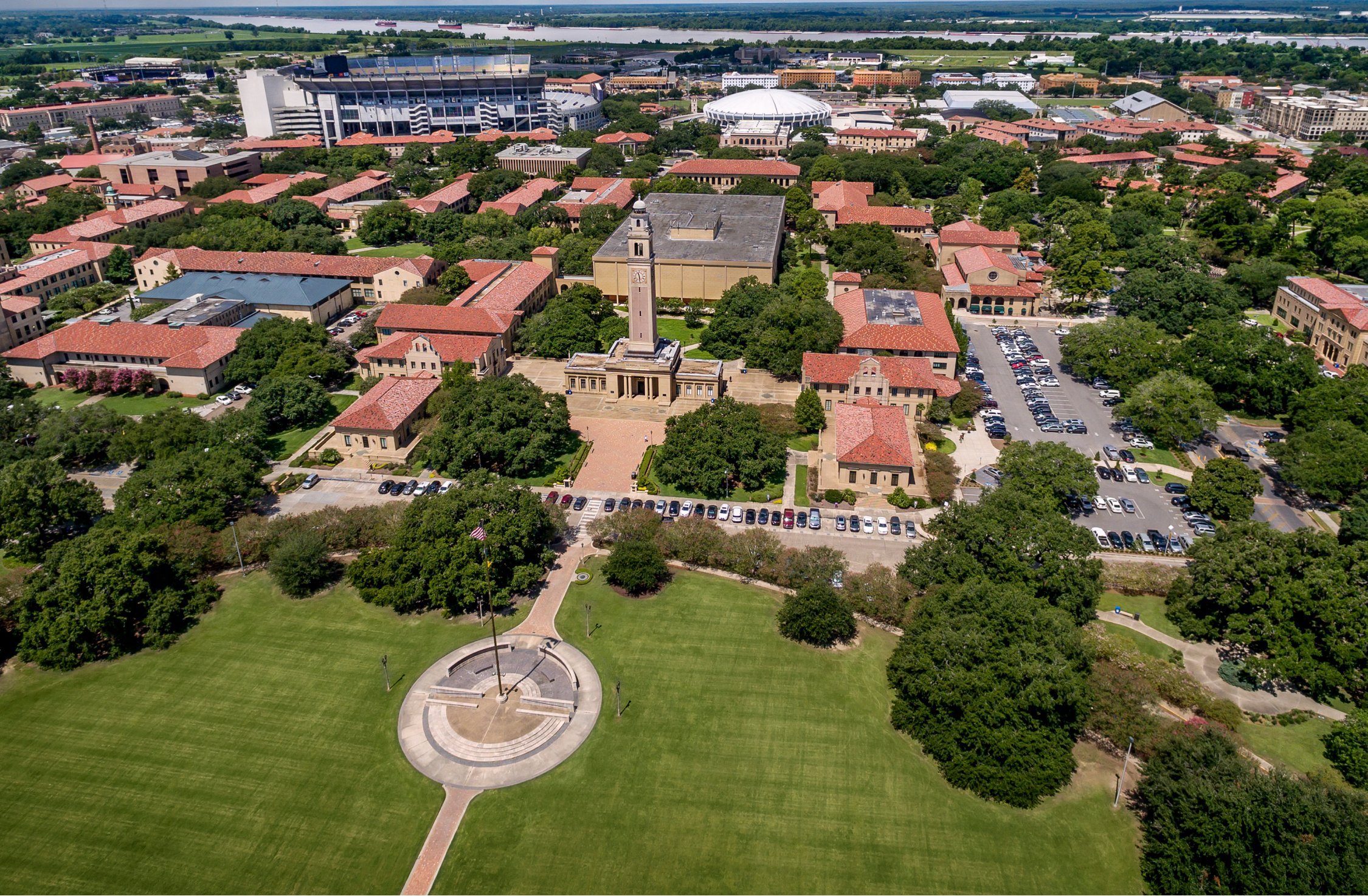 Aerial view of LSU campus